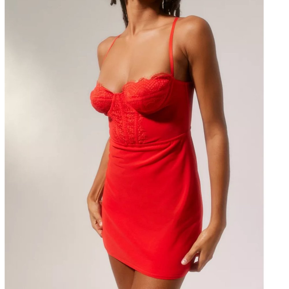 ⭐️ UO Modern Love Bustier Corset Sexy Night Club Love Hot Chic Glam Mini Dress